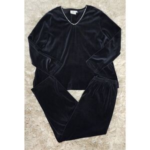 Hot Cotton Marc Ware Women Black Size 1X Velvet Velour Relaxed Outfit Top Pants